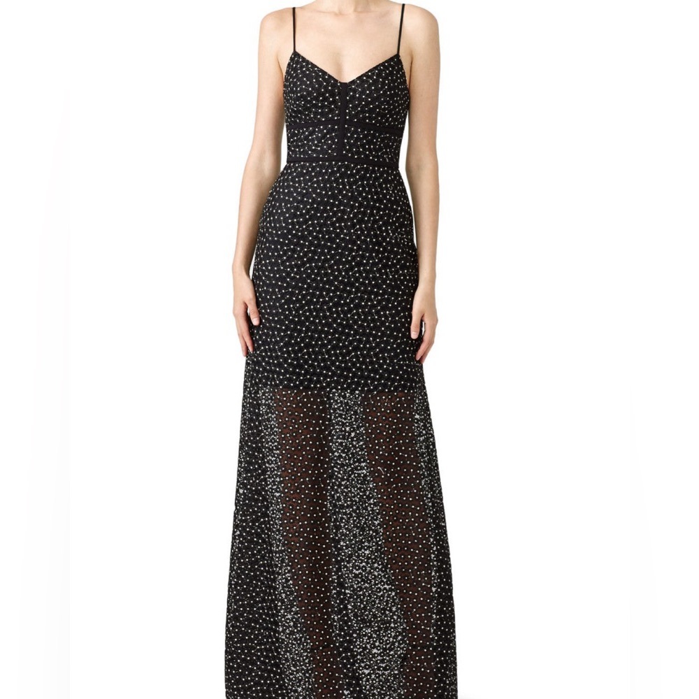 Elegant Black and White Polka Dot Dress